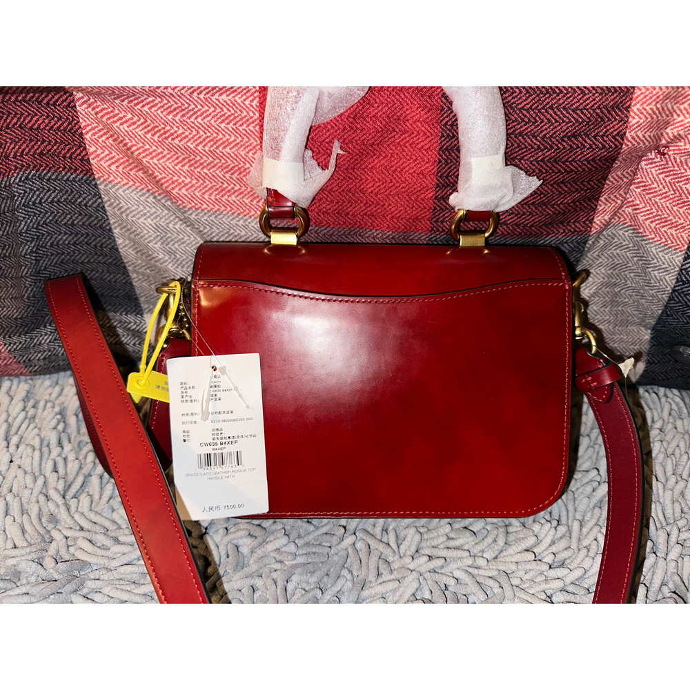Coach Rogue top handle Red Leather Handbag - Picture 6 of 9